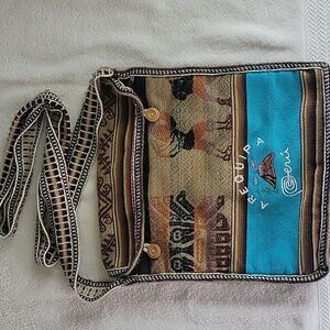 Shoulder Or Cross Body Woven Cotton Peruvian Handmade Bag. Beautiful Colors